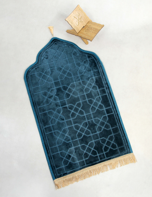 Tapis de prière Minaret bleu